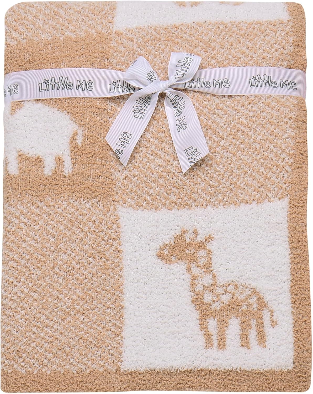 Baby Starters Soft Chenille Jacquard Blanket, Jungle Animals, 30 in. x 40 in., Tan and Beige Patchwork 50773