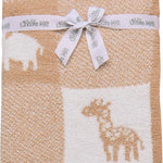 Baby Starters Soft Chenille Jacquard Blanket, Jungle Animals, 30 in. x 40 in., Tan and Beige Patchwork 50773