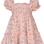 Peach Hummingbird Smocked DressS2-13743