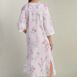 Seersucker Long Floral Robe with Zip-Up Front 867605-122
