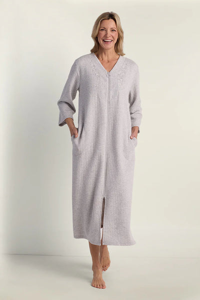 Quilt-In-Knit Long Robe 864855