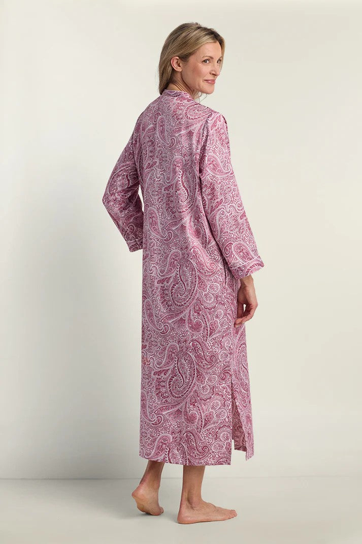 Brushed Back Satin Long Robe 25-866105-608