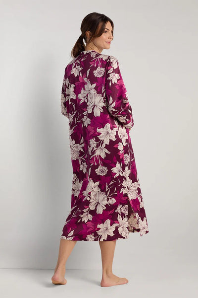 Brushed Back Satin Long Robe 25-866115-613