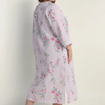 Seersucker Long Floral Robe with Zip-Up Front 867605-122