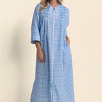 Seersucker Long Zipper Robe 867615-123
