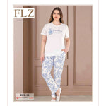 طقم بيجاما نسائي صيفي كبير الحجم من المودال القطني بأكمام قصيرة للمنزل FLZ B88-41