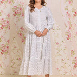 ثوب نوم قطن كمبريك بأزرار أمامية "Hannah" Heirloom Mistletoe 80107-101