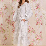 ثوب نوم قطن كمبريك بأزرار أمامية "Hannah" Heirloom Mistletoe 80107-101