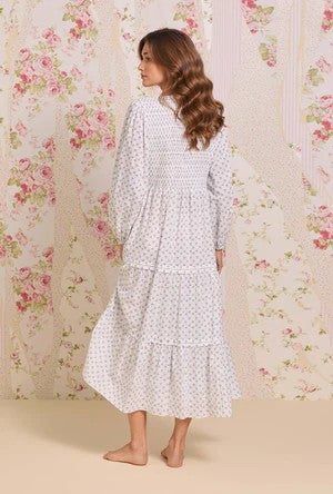 The "Hannah" Heirloom Mistletoe Cotton Lawn Button Front Nightgown 80107-101