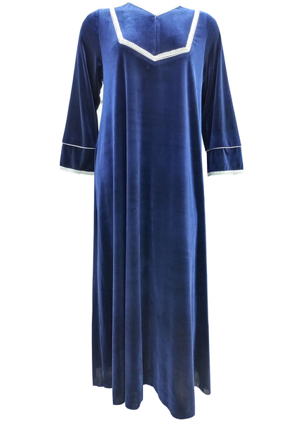 Women's long-sleeved velvet dress with a long zipper 22116 MISTY