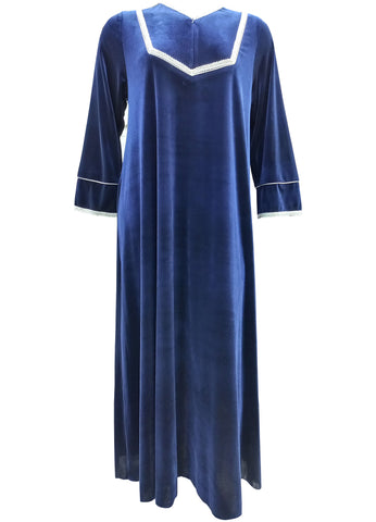 Women's long-sleeved velvet dress with a long zipper 22116 MISTY