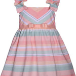 Bonnie Jean Girls Striped Linen Easter Dress R4-11048