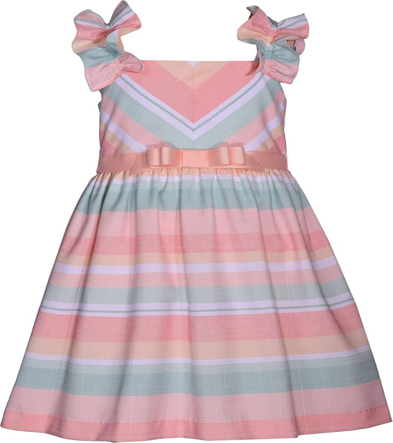 Bonnie Jean Girls Striped Linen Easter Dress R4-11048