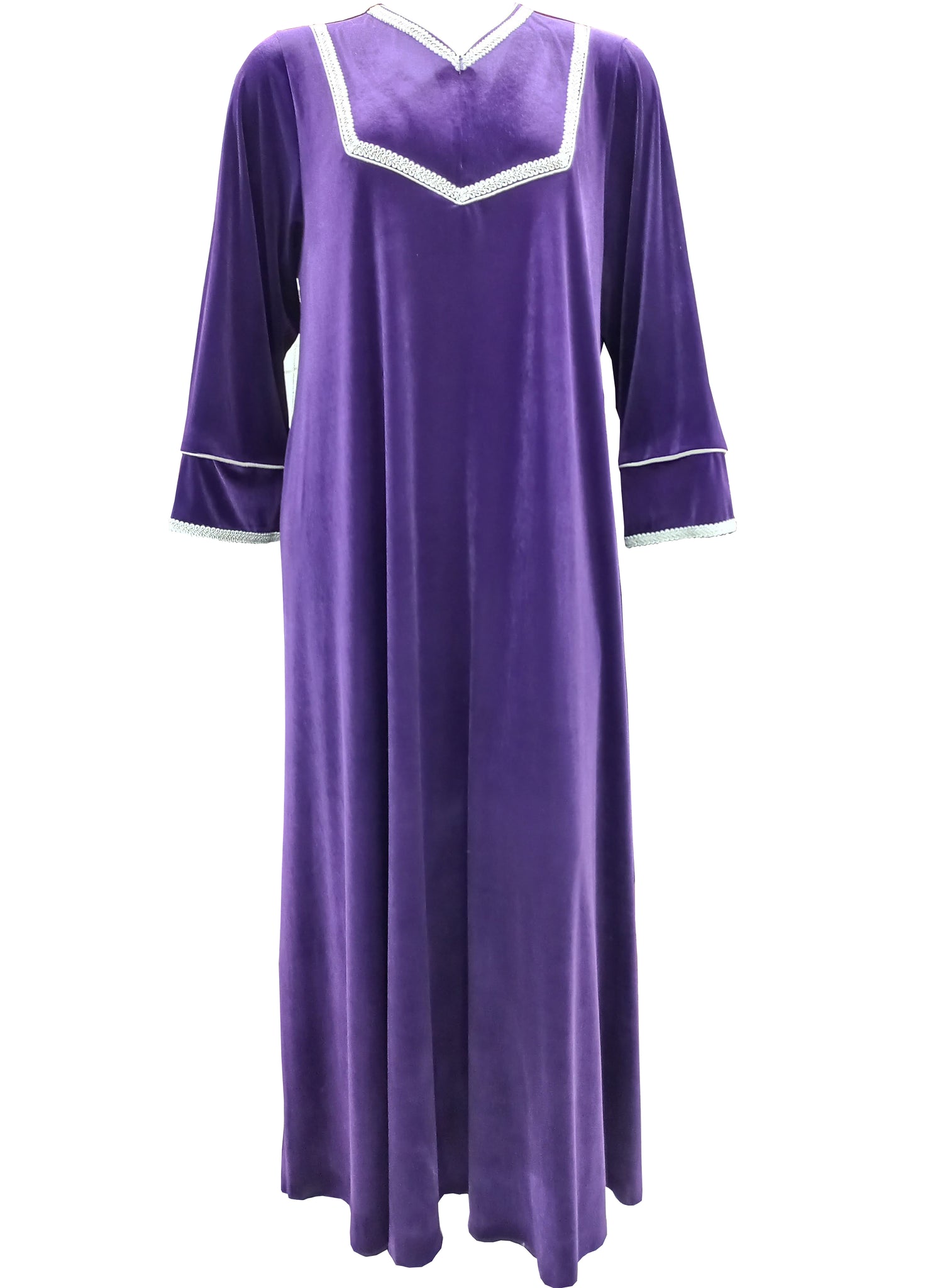 Women's long-sleeved velvet dress with a long zipper 22116 MISTY