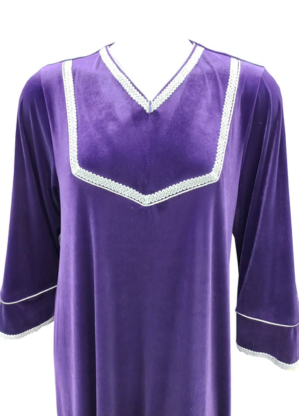 Women's long-sleeved velvet dress with a long zipper 22116 MISTY