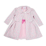 BONNIE BABY Girl Knit Synthetic Dress with Coat, Multicolor R5-15182