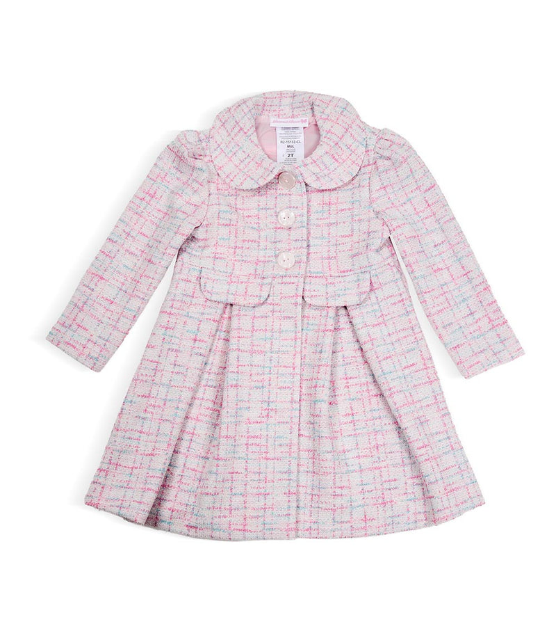 BONNIE BABY Girl Knit Synthetic Dress with Coat, Multicolor R2-15182