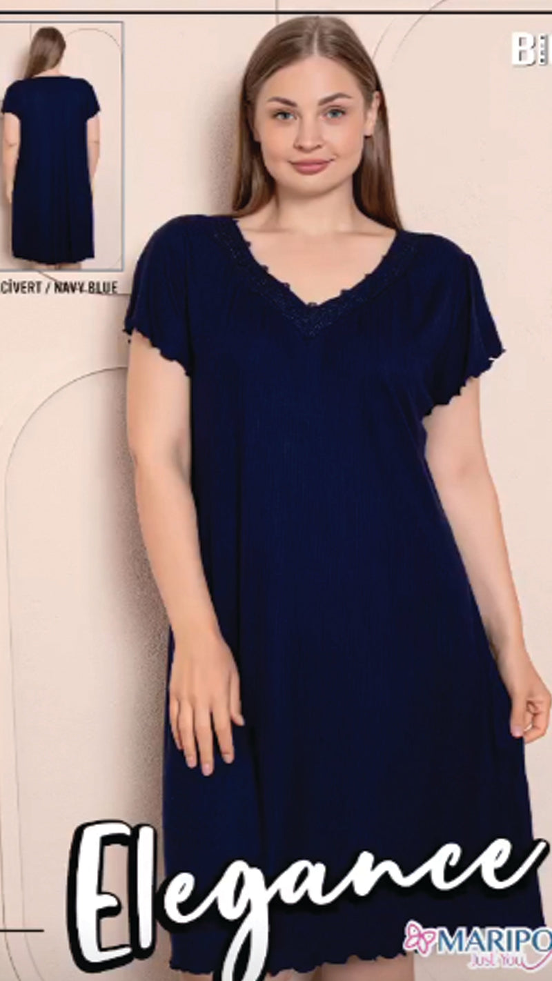 Cotton shirt with lace half sleeves B10029