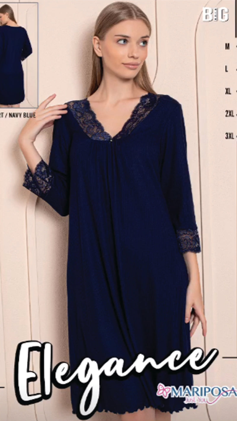 Long sleeve cotton lace shirt 10030