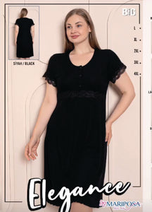 Cotton shirt with lace half sleeves B10076