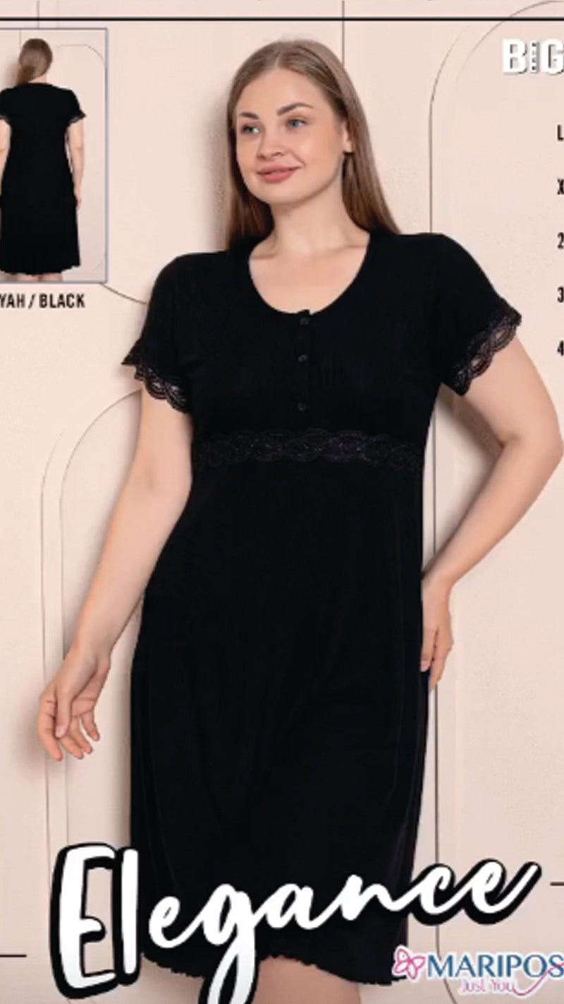 Cotton shirt with lace half sleeves B10076