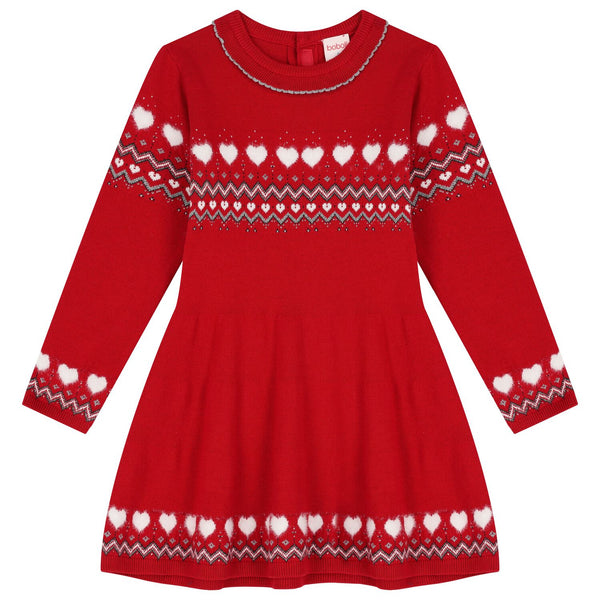 Girls Red Long Sleeve Dress709387