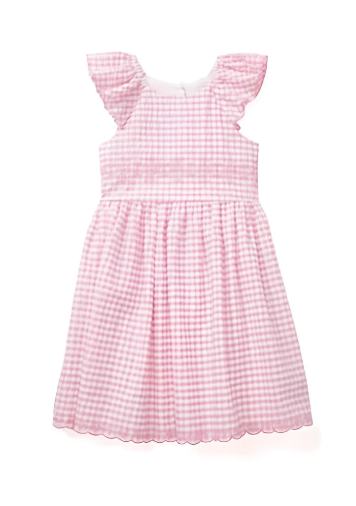 ruffled gingham-pattern dress S3-13749