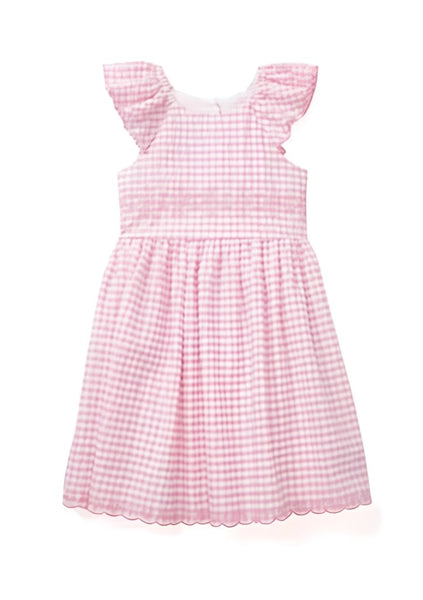 ruffled gingham-pattern dress S5-13749