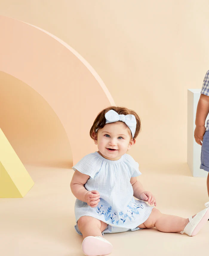 Border Gauze Short Set & Headband 16129