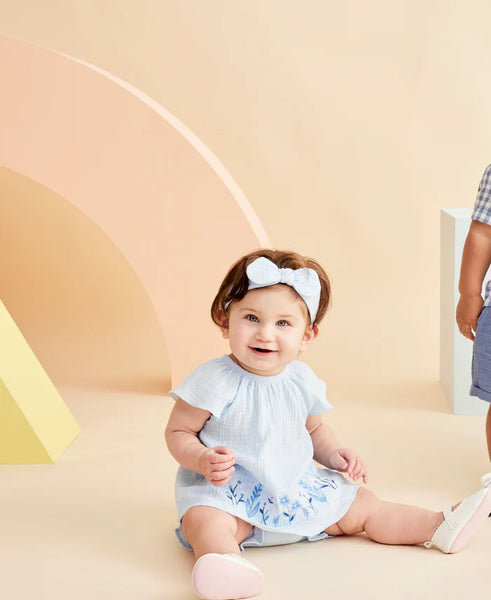 Border Gauze Short Set & Headband 16129