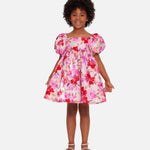 Rue Puff Sleeve Party Dress 13227 FUSHIA