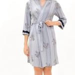 Long sleeve stretch cotton robe 60013
