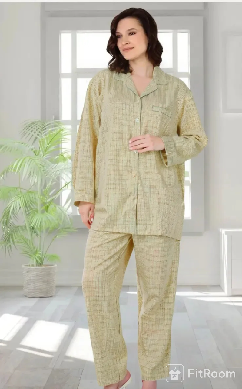 Two-piece cotton feather pajamas 25-11-D-1