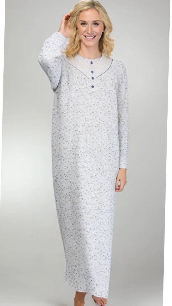 Women's long-sleeved cotton dress BLUE302