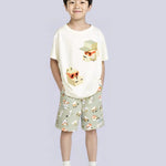 2PES SET Boy Silkscreen Print T-shirt/Shorts Ref. 26-3211-82 /3078-72