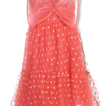 Flocked Dots Dress with Bow S3/S4-13721