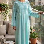 Cool summer cotton dress, long sleeve 25-02-B-2
