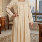 BEIGE soft cotton lace dress 60040-L