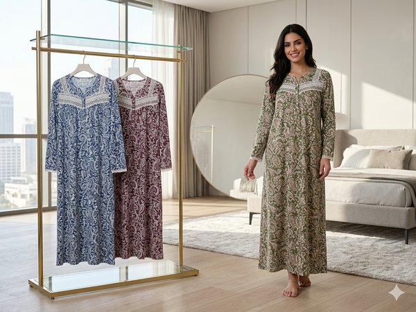 Women's long-sleeved cotton dress 26-16-B-1