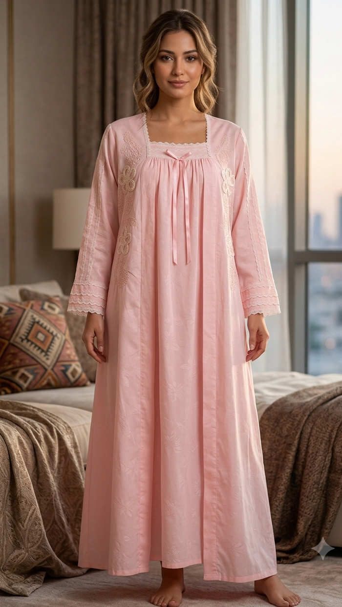 PEACH soft cotton lace dress 60040-L