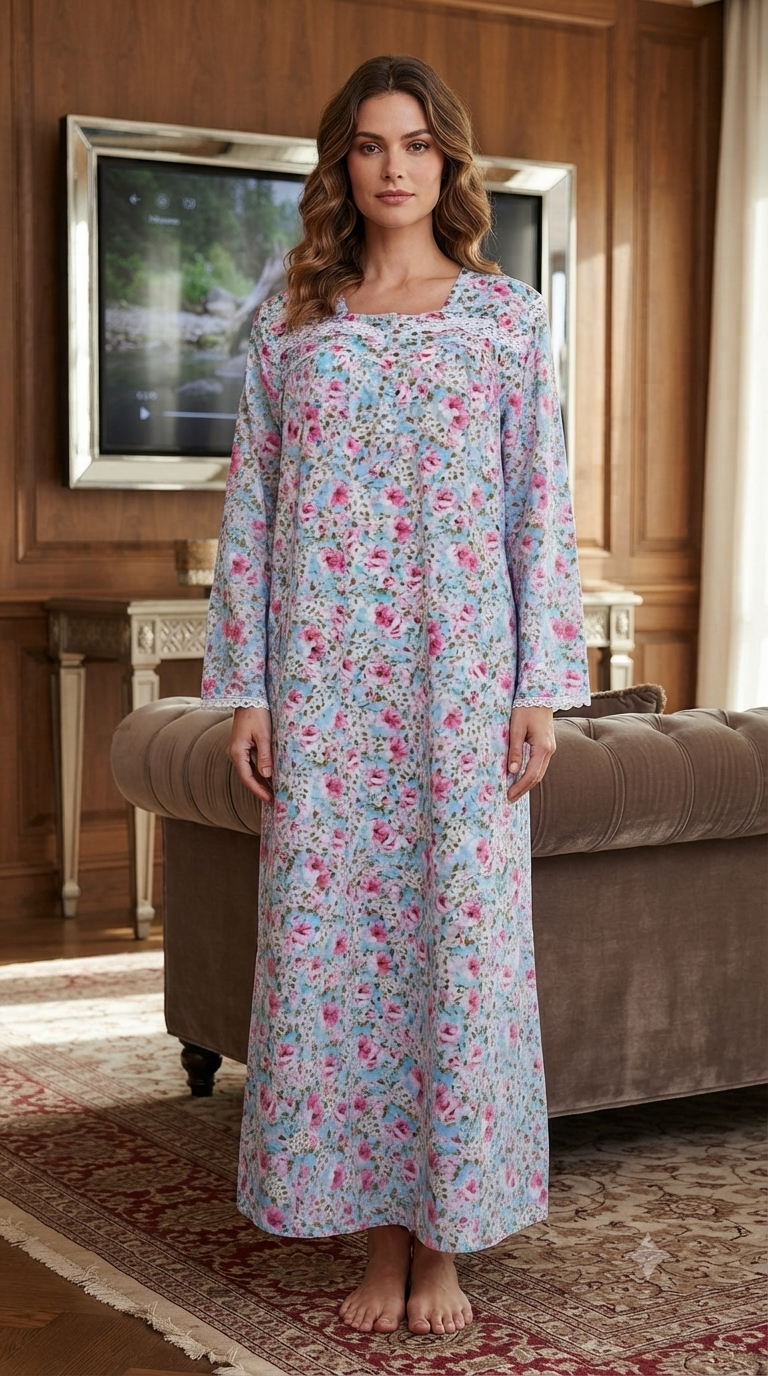 Women's long-sleeved cotton dress 25-36-B-2