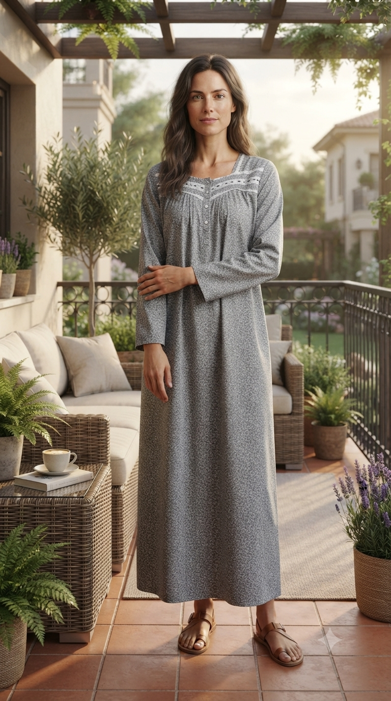 Women's long-sleeved cotton dress 25-24-B-3