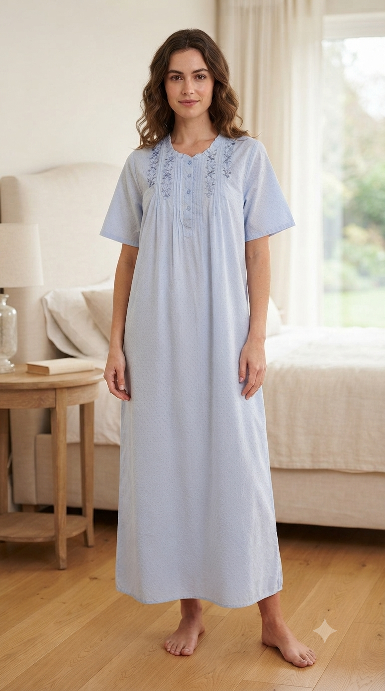 Cool summer cotton dress, half sleeve 25-12-A-1
