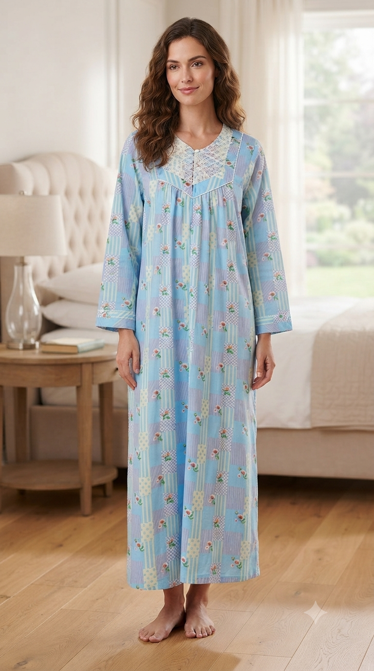 Women's long-sleeved cotton dress with zipper 25-28-B-3