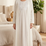 "A complete maternity set with a modern touch: a shirt and robe in a luxurious classic white design." 2603