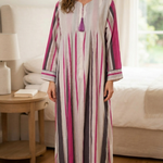 Women's cotton dress with front zipper, 50 cm long 1797