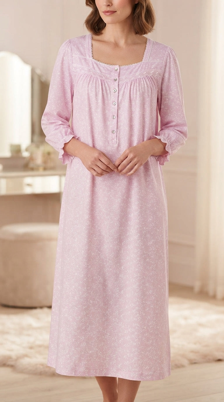 Comfortable cotton women's nightgown with a soft, classic design E70123-683