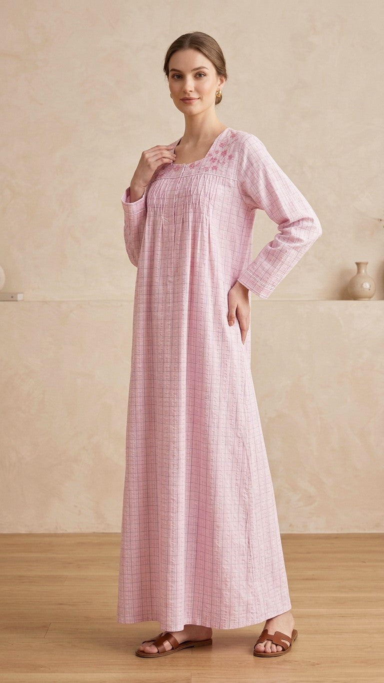 Cool summer cotton dress, long sleeve 26-11-B-3