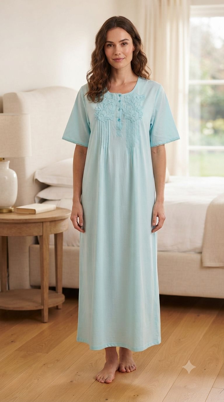 Cool summer cotton dress, half sleeve 25-02-A-2