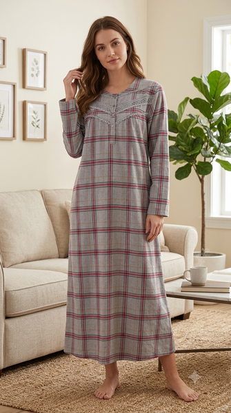 Women's long-sleeved cotton dress 45-25